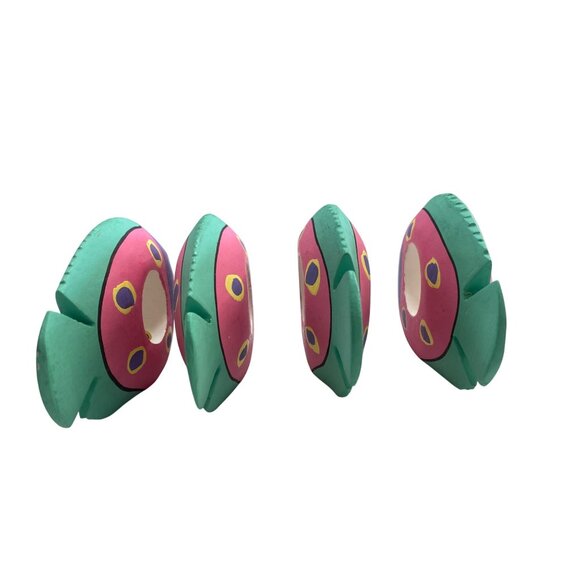 Fish Napkin Rings Hand Painted Wood Ocean Beach Dining Decor - Picture 7 of 7